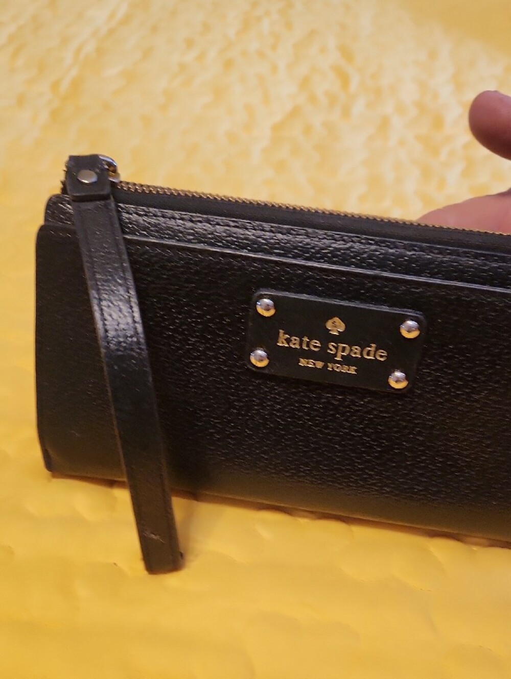 kate spade Black Pebbled Leather Satchel with Zip Wallet - Picture 8 of 11